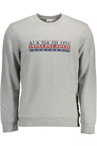 Napapijri Schickes graues Baumwoll-Sweatshirt mit Logo-Print