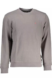 Napapijri – Schickes, graues Sweatshirt mit Rundhalsausschnitt und Logo