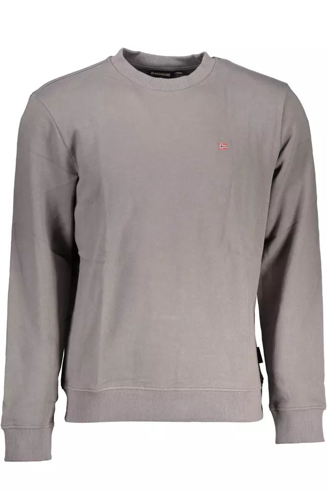 Napapijri – Schickes, graues Sweatshirt mit Rundhalsausschnitt und Logo