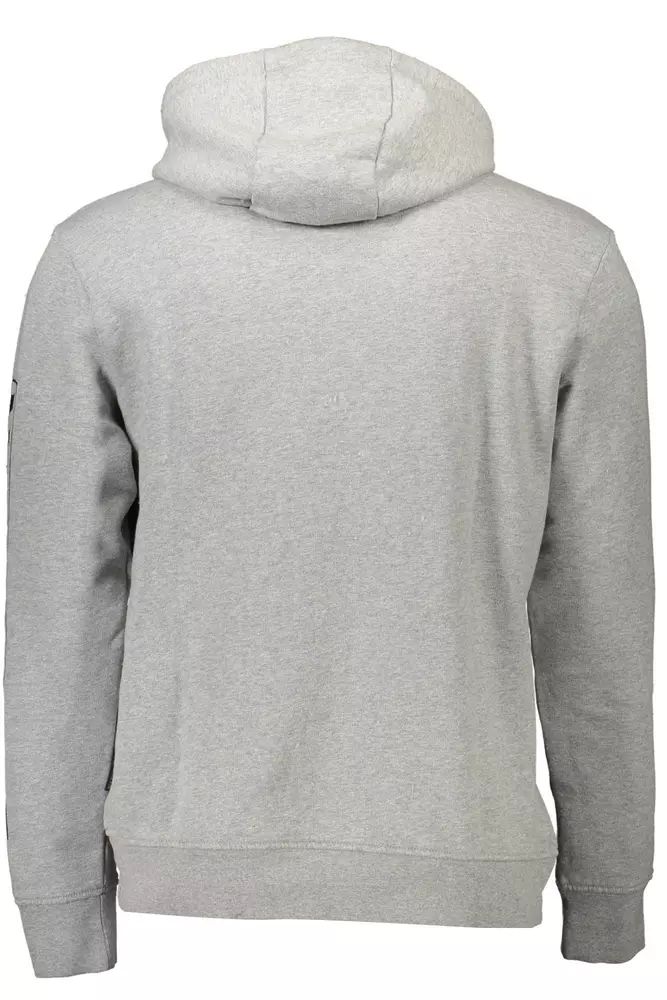 Napapijri – Schickes, graues Kapuzensweatshirt mit Logodetail
