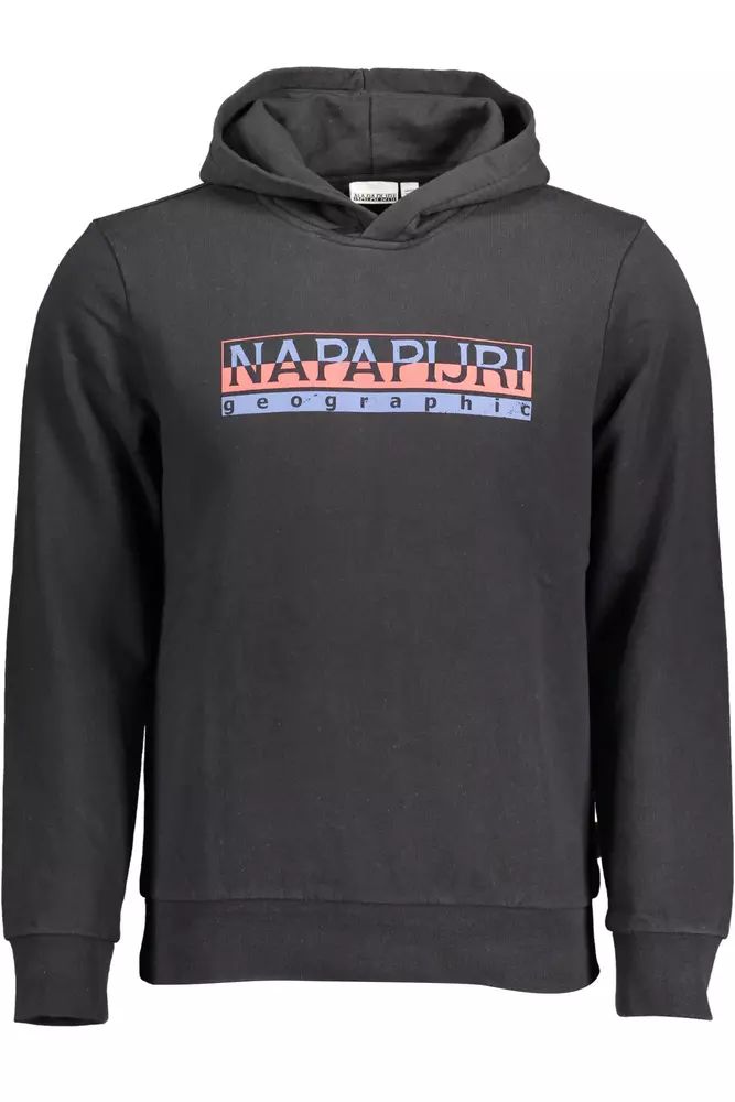 Napapijri – Elegantes, schwarzes Baumwoll-Sweatshirt mit Kapuze