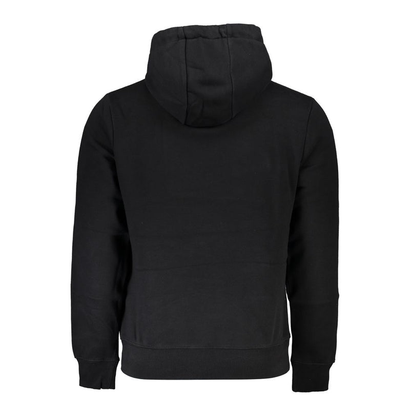 Napapijri Sleek Black Hooded Sweatshirt with Logo