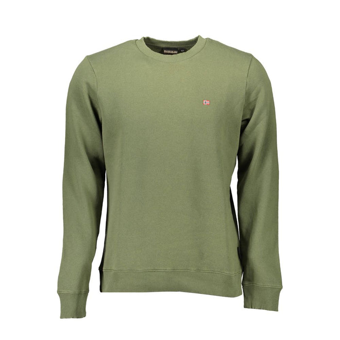 Napapijri – Smaragdgrüner Pullover aus Baumwollmischung mit Rundhalsausschnitt