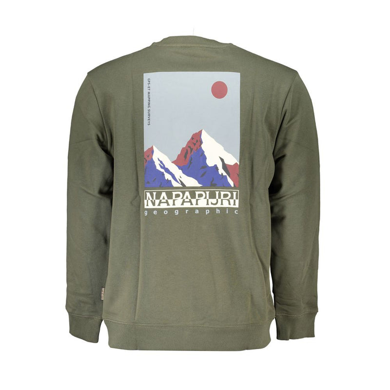 Napapijri – Grünes Fleece-Sweatshirt mit Rundhalsausschnitt