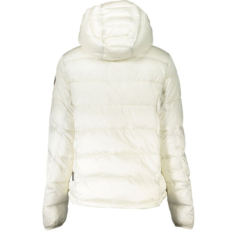 Napapijri – Elegante, weiße Öko-Jacke mit Kapuze