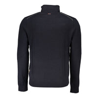 Napapijri – Hochgeschlossener, bestickter schwarzer Pullover