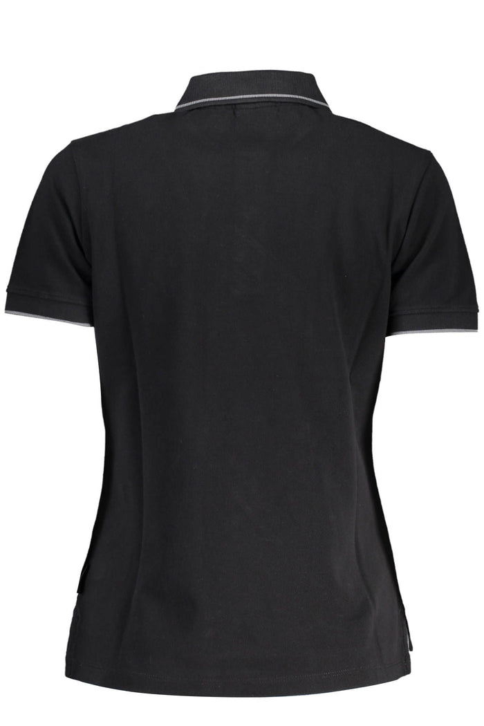 Napapijri Elegantes Kurzarm-Poloshirt in Schwarz mit Stickerei
