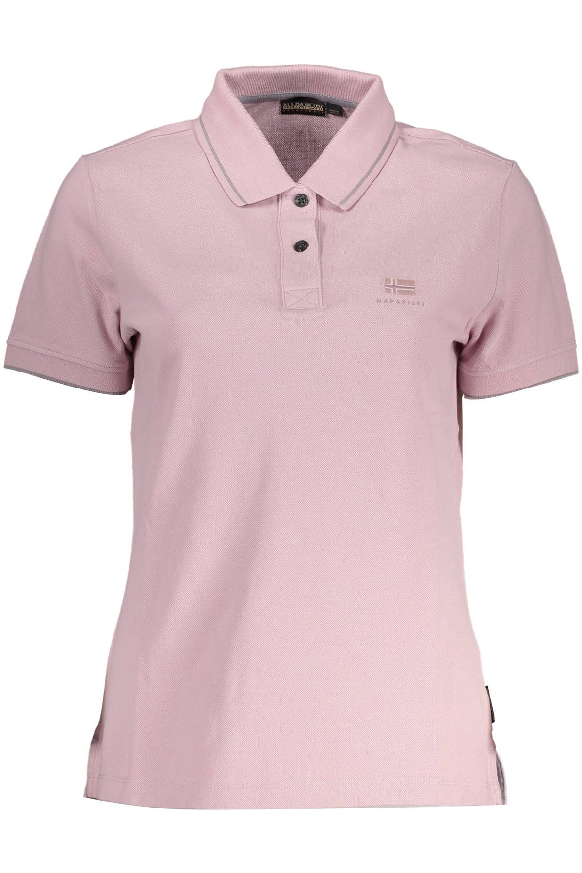 Napapijri – Schickes rosa Poloshirt mit kontrastierenden Details