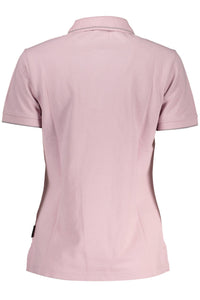 Napapijri – Schickes rosa Poloshirt mit kontrastierenden Details