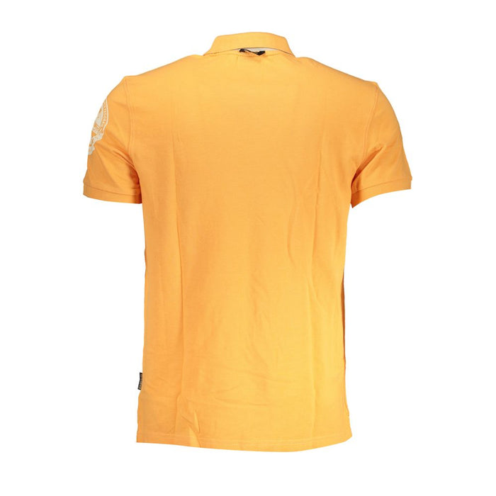 Napapijri – Schickes orangefarbenes Poloshirt mit Kontrastdetails