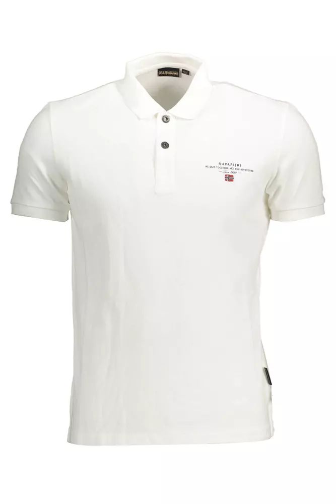 Napapijri – Elegantes, weißes Poloshirt mit Stickerei
