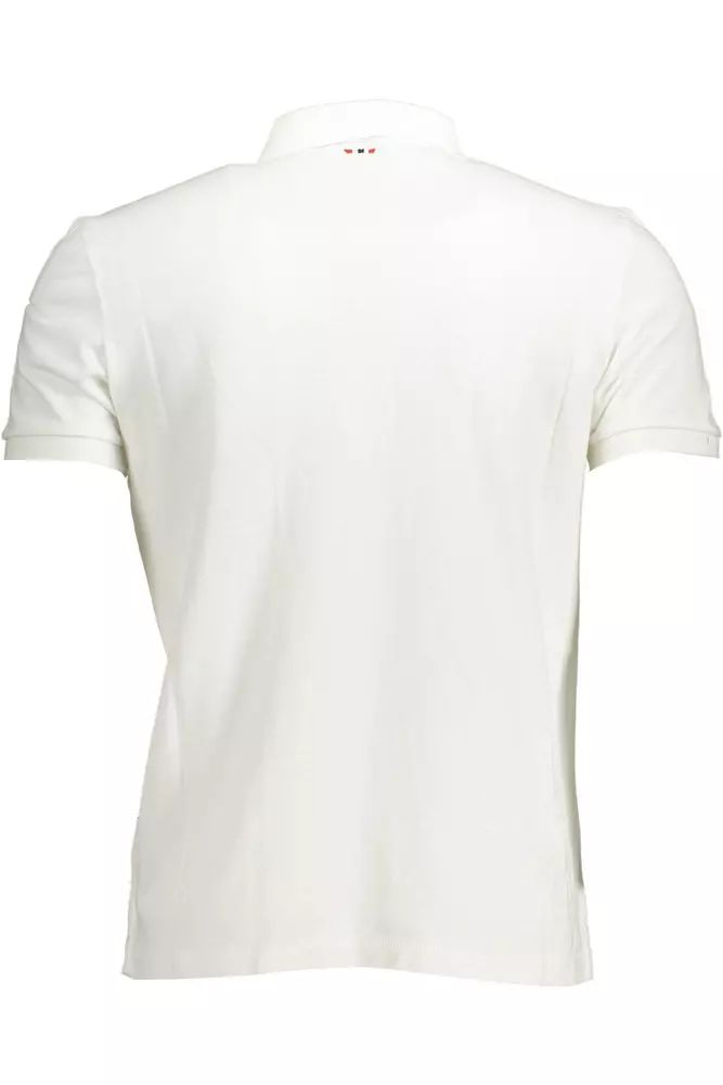 Napapijri – Elegantes, weißes Poloshirt mit Stickerei