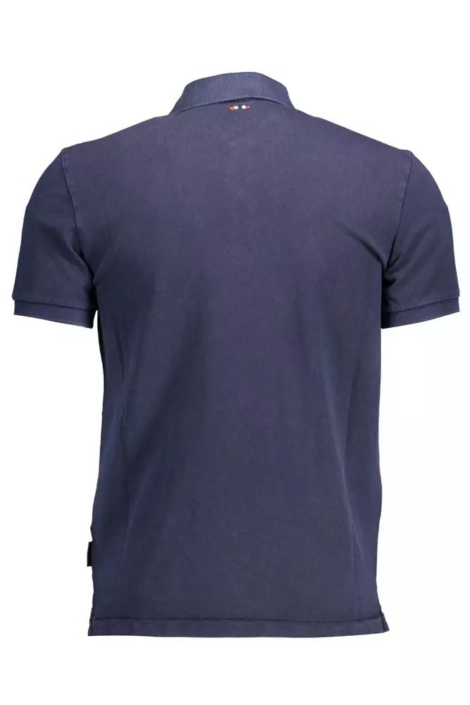 Napapijri – Anspruchsvolles Poloshirt aus blauer Baumwolle mit Stickerei