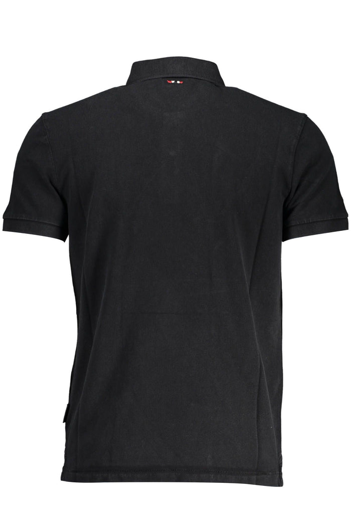 Napapijri Classic Black Embroidered Polo Shirt