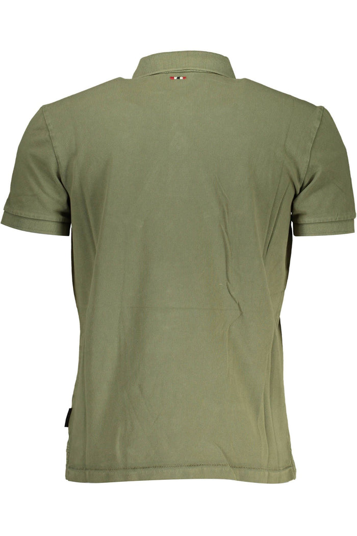 Napapijri – Zeitloses, grünes Poloshirt aus bestickter Baumwolle