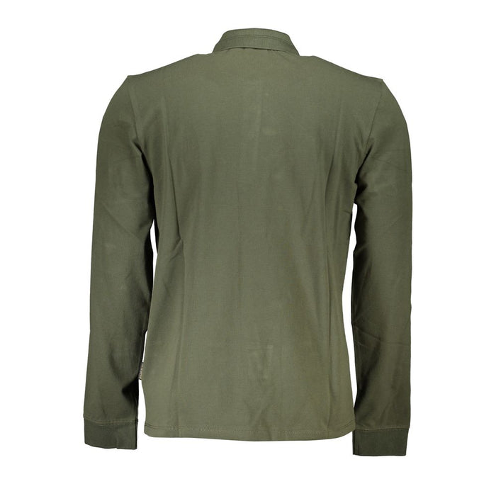 Napapijri – Klassisches Poloshirt aus smaragdgrüner Baumwolle – Langarm
