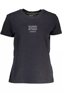 Napapijri Schickes Kurzarm-T-Shirt aus schwarzer Baumwolle