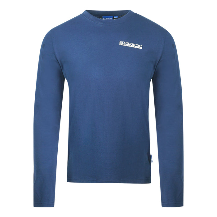 Napapijri NP0A4F7EBB61 Mittelalterliches blaues Langarm-T-Shirt