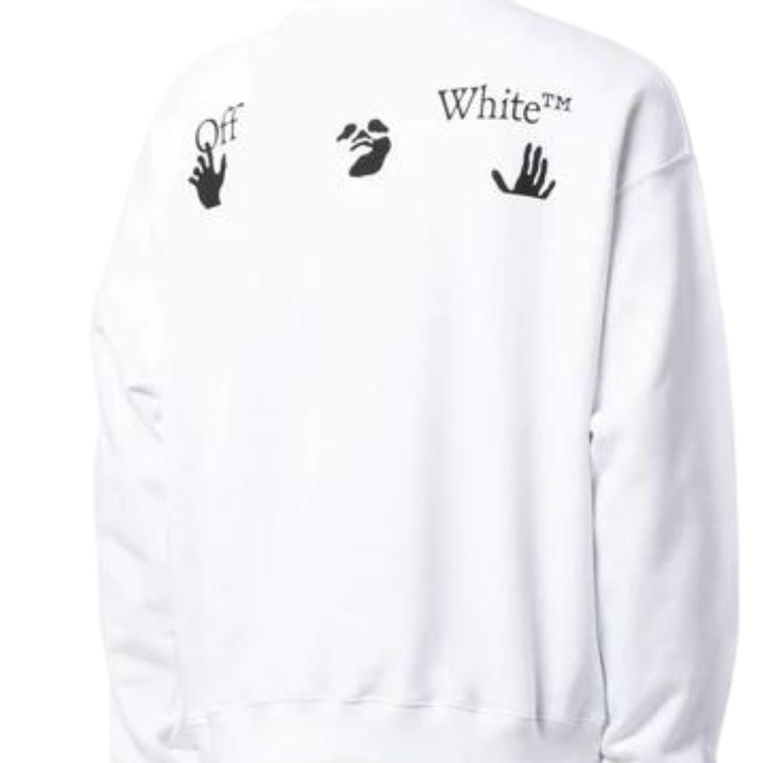 Off White Herren Omba054C99Fle0010110 Sweatshirt Weiß