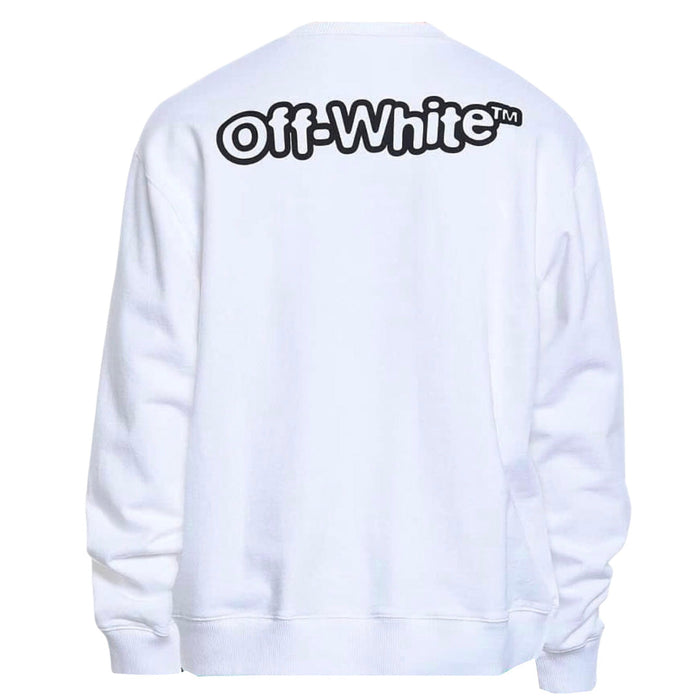 Off White Herren Omba057S22Fle0160110 Pullover Weiß