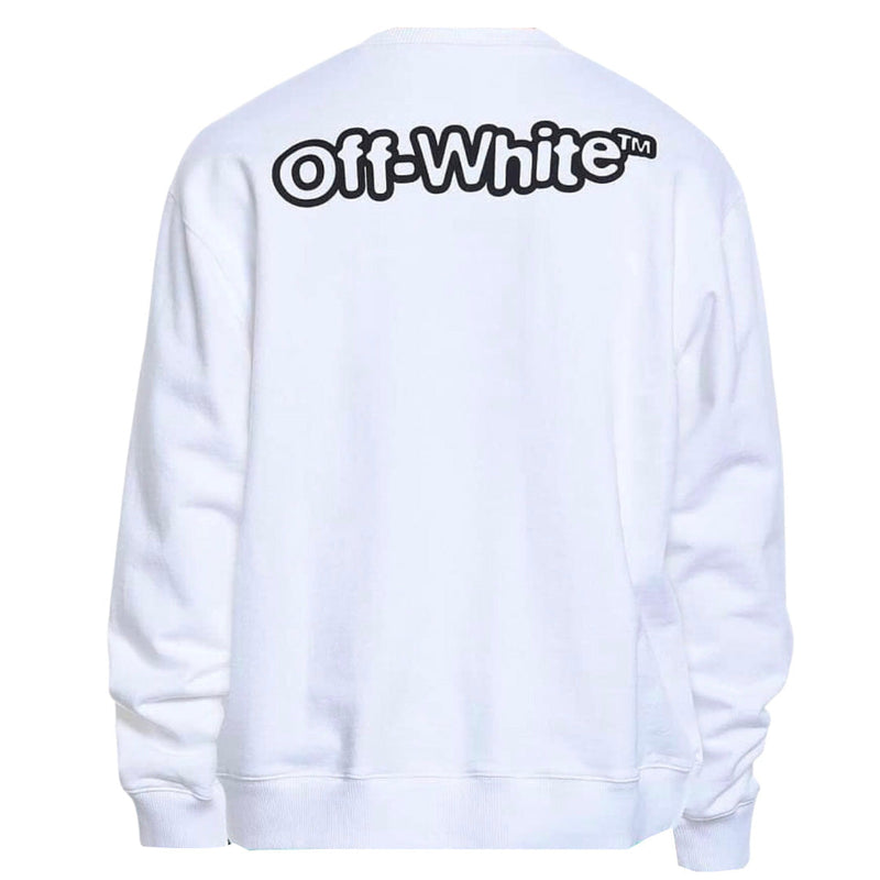 Off White Herren Omba057S22Fle0160110 Pullover Weiß
