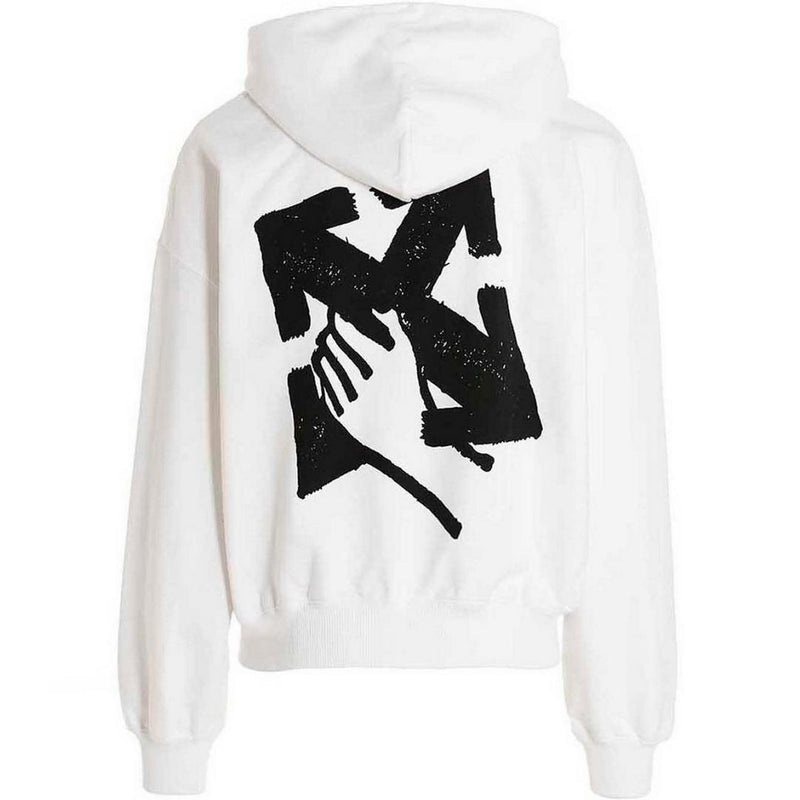 Off White Mens OMBB110S23FLE0030110 Hoodie White