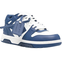 Off-White Out Of Office Vintage Dark Blue Suede Leather Sneakers UK 7