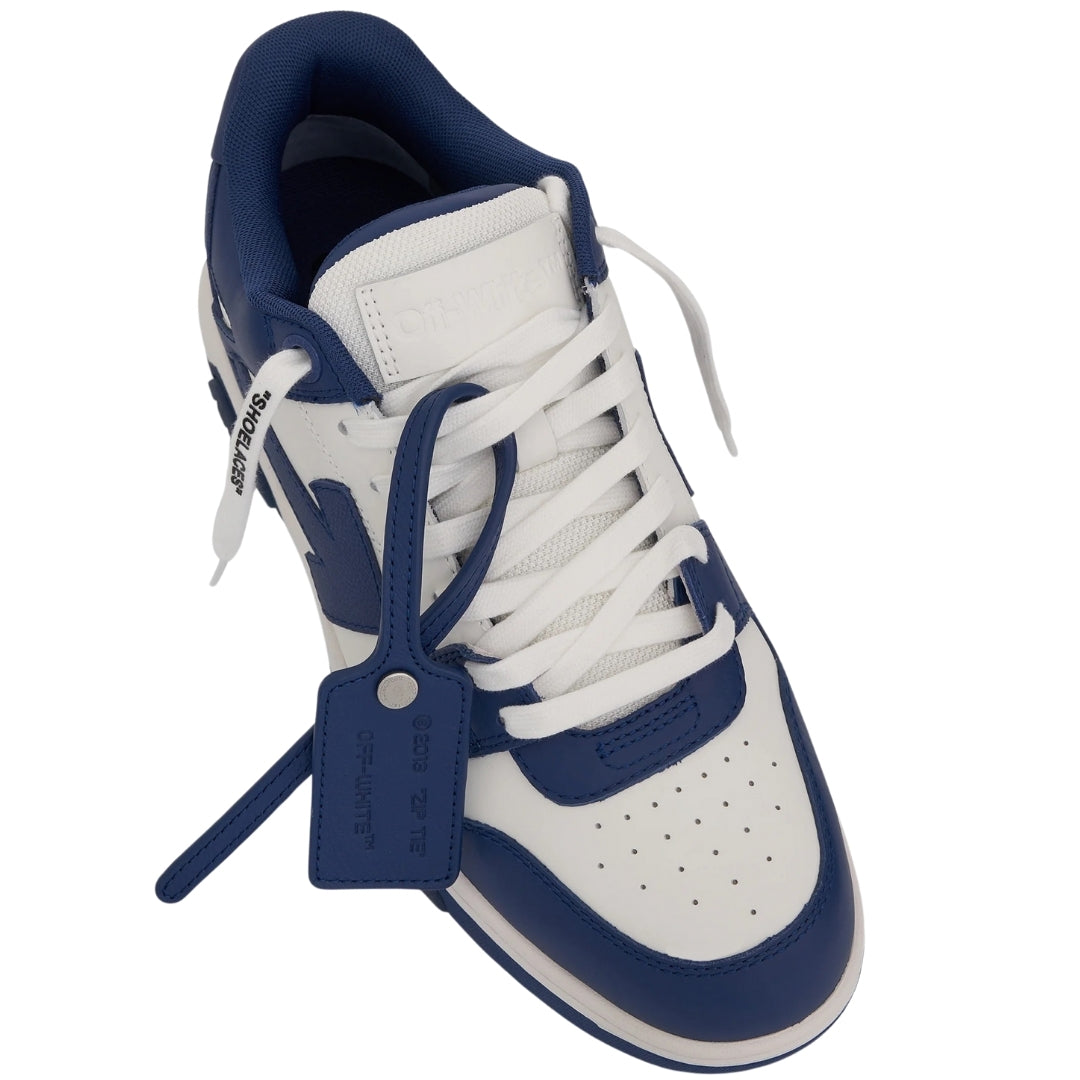 Off-White Out Of Office Vintage Dark Blue Suede Leather Sneakers UK 7