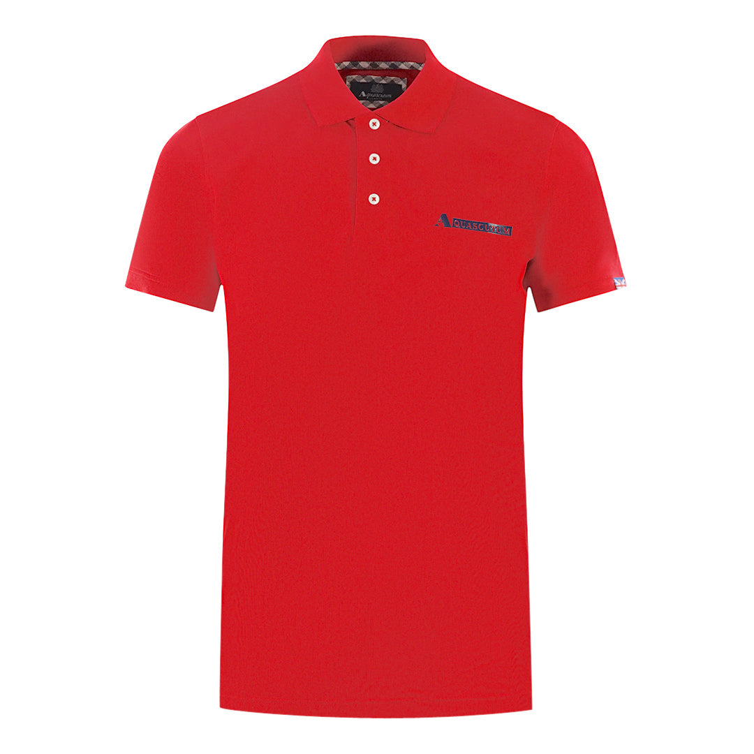 Aquascutum Mens P00123 52 Polo Shirt Red