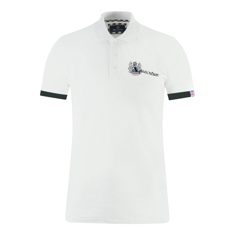 Aquascutum Herren P00523 01 Poloshirt Weiß