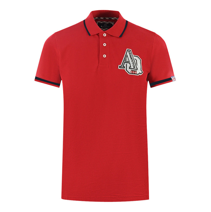 Aquascutum Mens P00723 52 Polo Shirt Red