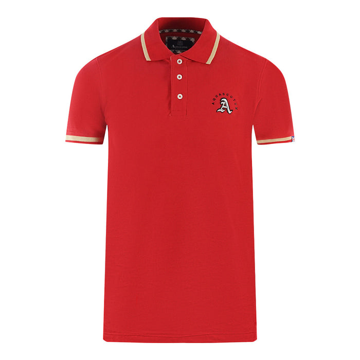 Aquascutum Mens P01223 52 Polo Shirt Red