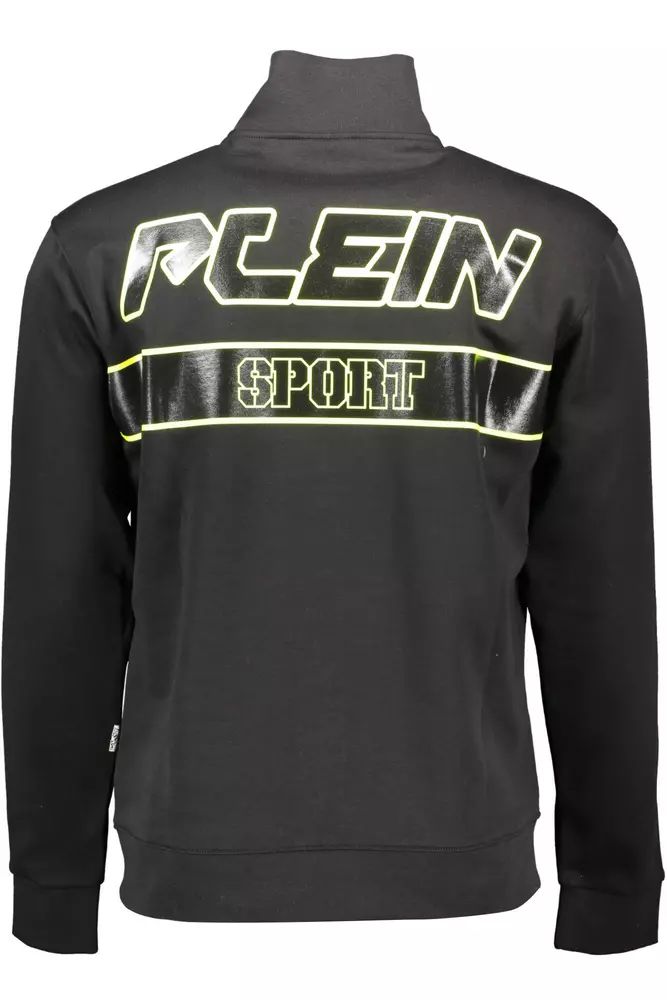 Plein Sport Sleek Langarm-Sweatshirt mit Reißverschluss und Kontrasten