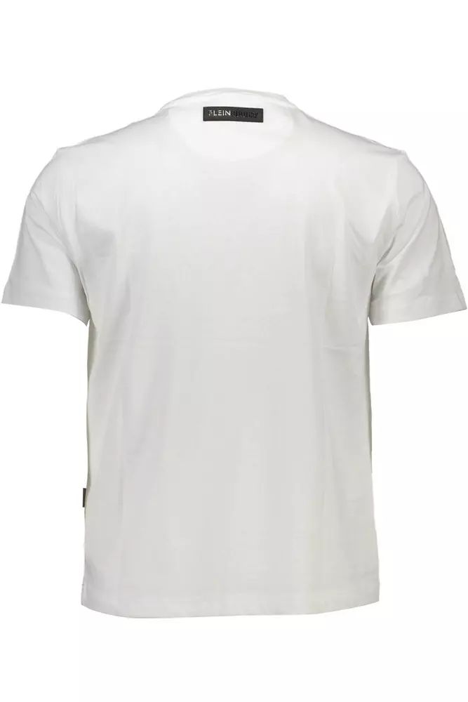 Weißes Baumwoll-T-Shirt von Plein Sport Elegance mit charakteristischen Details