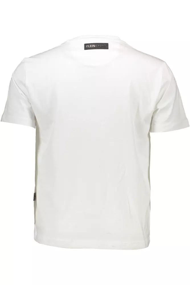 Schickes weißes Baumwoll-T-Shirt von Plein Sport mit auffälligen Details
