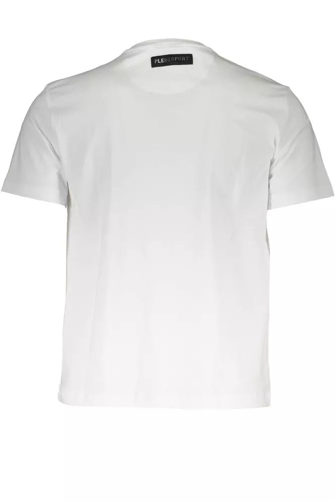 Plein Sport – Schickes, weißes Designer-T-Shirt mit Rundhalsausschnitt