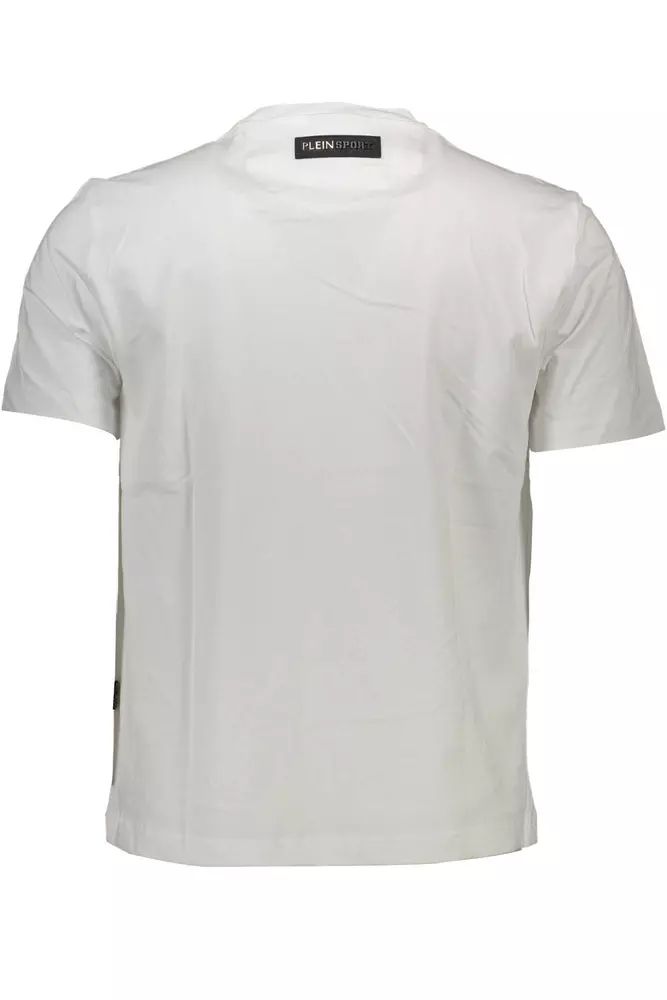 Plein Sport – T-Shirt aus makellos weißer Baumwolle mit kräftigen Akzenten