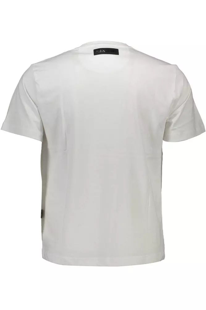 Plein Sport – T-Shirt mit Rundhalsausschnitt und Logo in makellosem Weiß