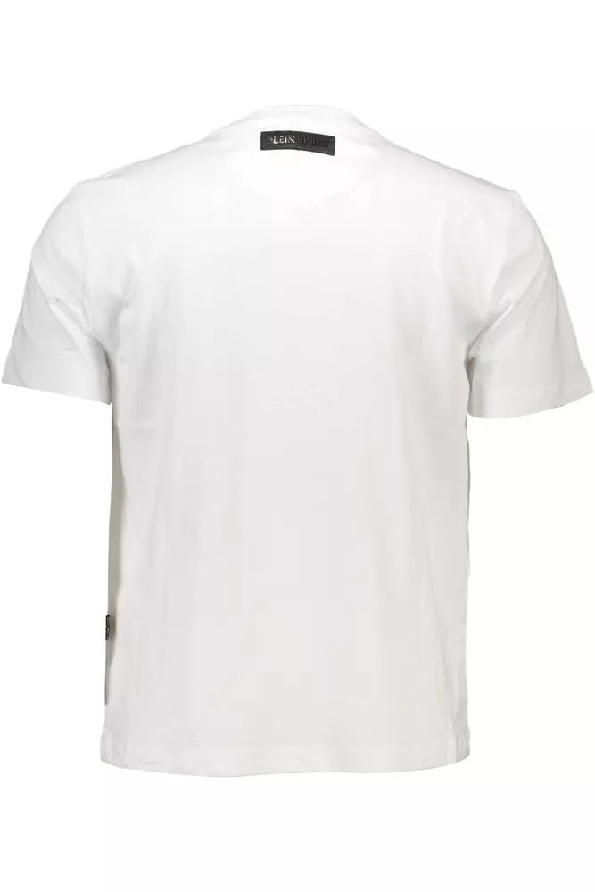 Plein Sport – Schickes weißes T-Shirt aus Baumwolle mit Rundhalsausschnitt und kontrastierenden Details