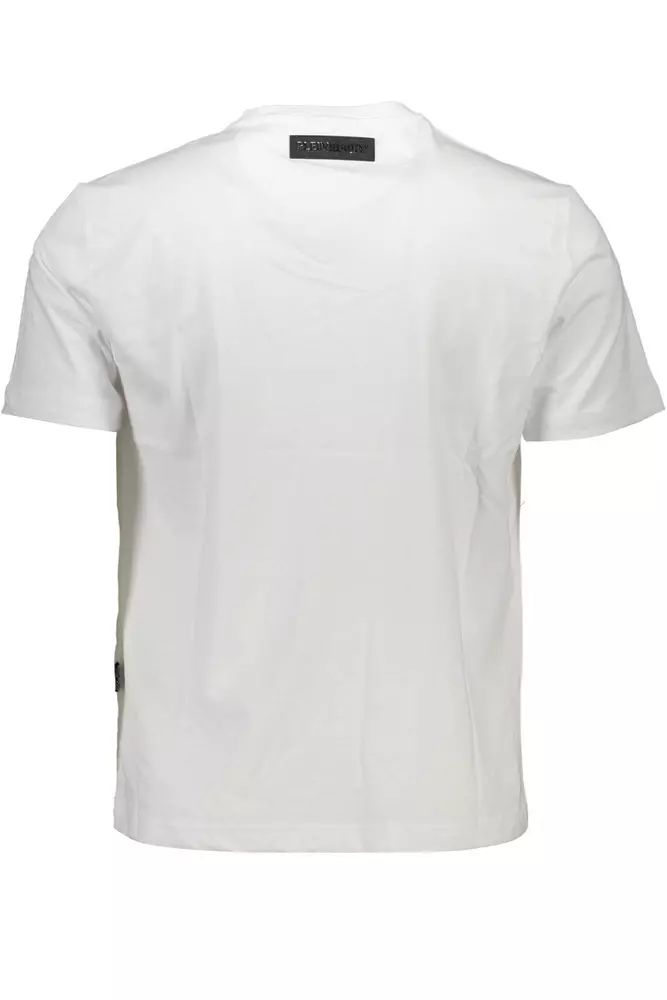 Plein Sport – Schickes weißes T-Shirt mit Rundhalsausschnitt und kontrastierenden Akzenten