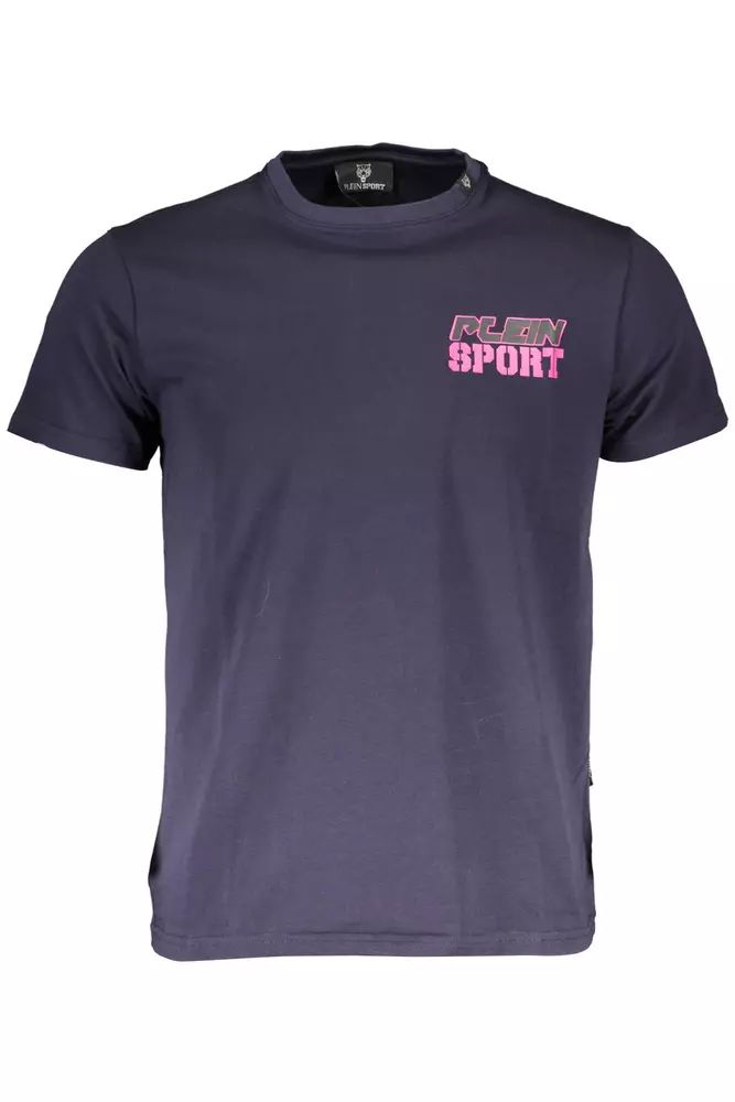 Plein Sport – T-Shirt aus Baumwolle in Elektroblau mit kantigem Print