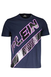 Plein Sport – T-Shirt mit Rundhalsausschnitt und Logo-Print in kräftigem Blau