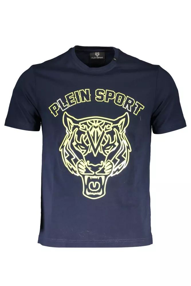Plein Sport – T-Shirt mit Rundhalsausschnitt und Print in schneidig-blau
