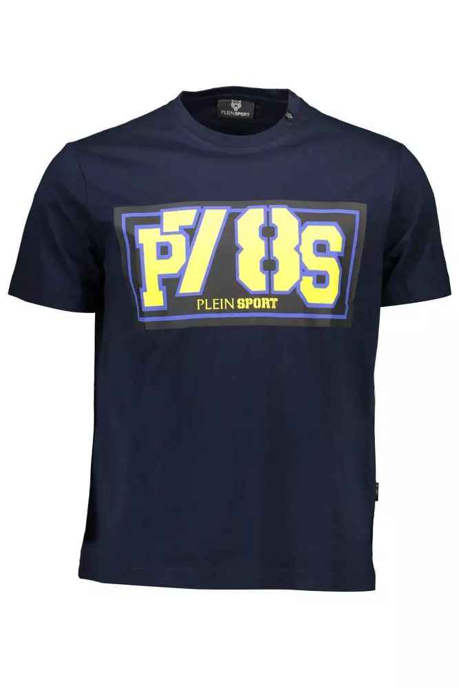 Plein Sport – Electleify – Designer-T-Shirt mit Rundhalsausschnitt in Blau