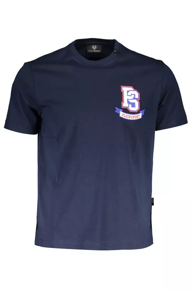Plein Sport T-Shirt mit Rundhalsausschnitt und blauem Emblem