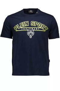 Plein Sport – Schickes T-Shirt aus Baumwolle mit Rundhalsausschnitt in Blau