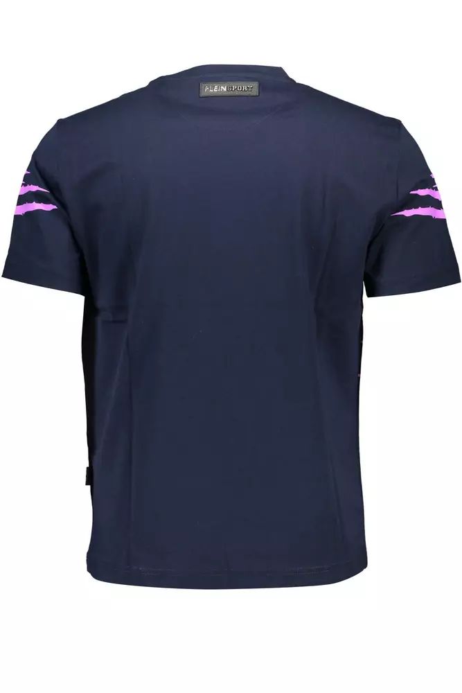 Plein Sport – Schickes, bedrucktes T-Shirt mit Rundhalsausschnitt und Kontrastdetails