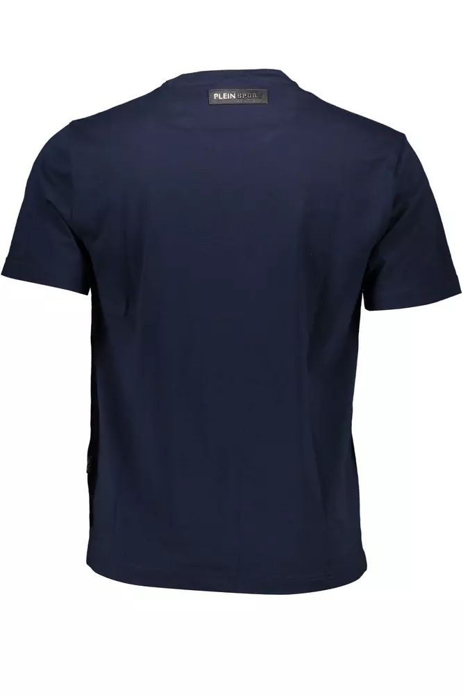 Blaues Baumwoll-T-Shirt von Plein Sport Elegance mit charakteristischen Details