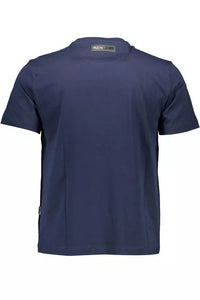 Plein Sport Dynamic Blaues T-Shirt mit Rundhalsausschnitt und Aufdruck
