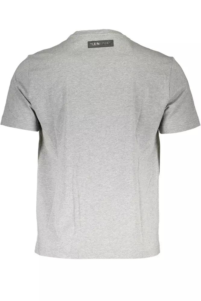 Plein Sport Athletic T-Shirt aus grauer Baumwolle mit Rundhalsausschnitt